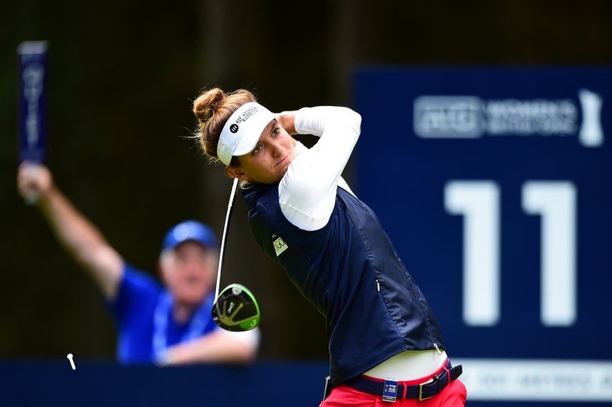 De Nederlandse golfer Anne van Dam tijdens het Brits Open