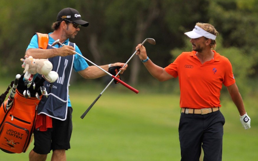 Joost Luiten en caddie Janni