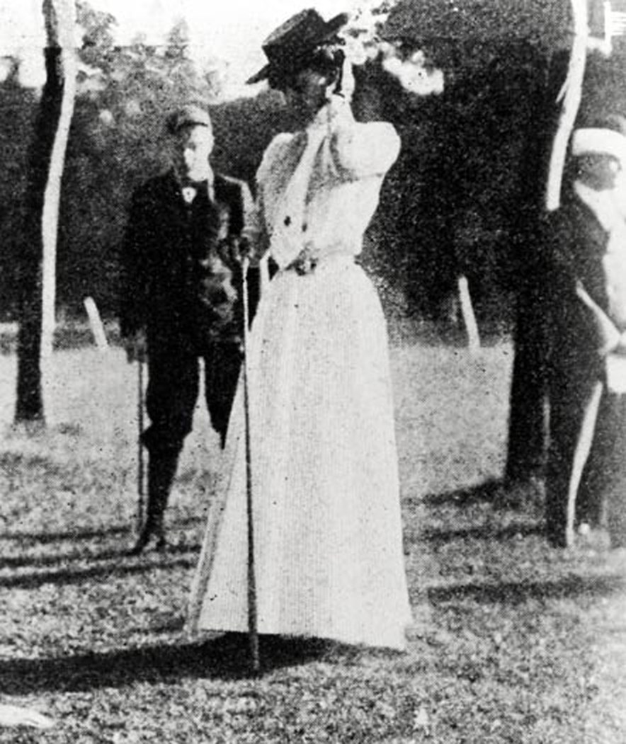 Margaret Abbott op de olympische golfbaan in 1900