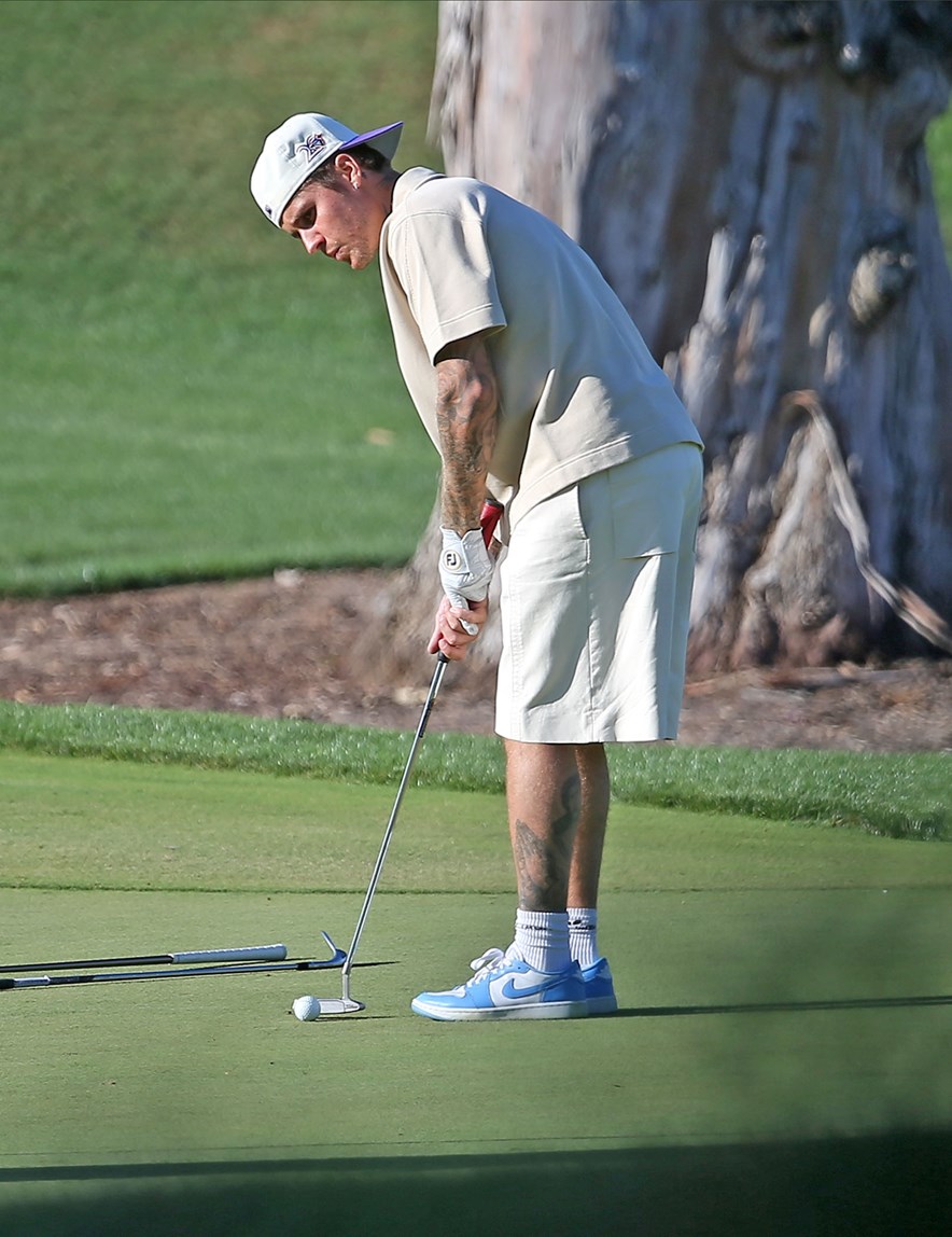 Justin Bieber op de golfbaan