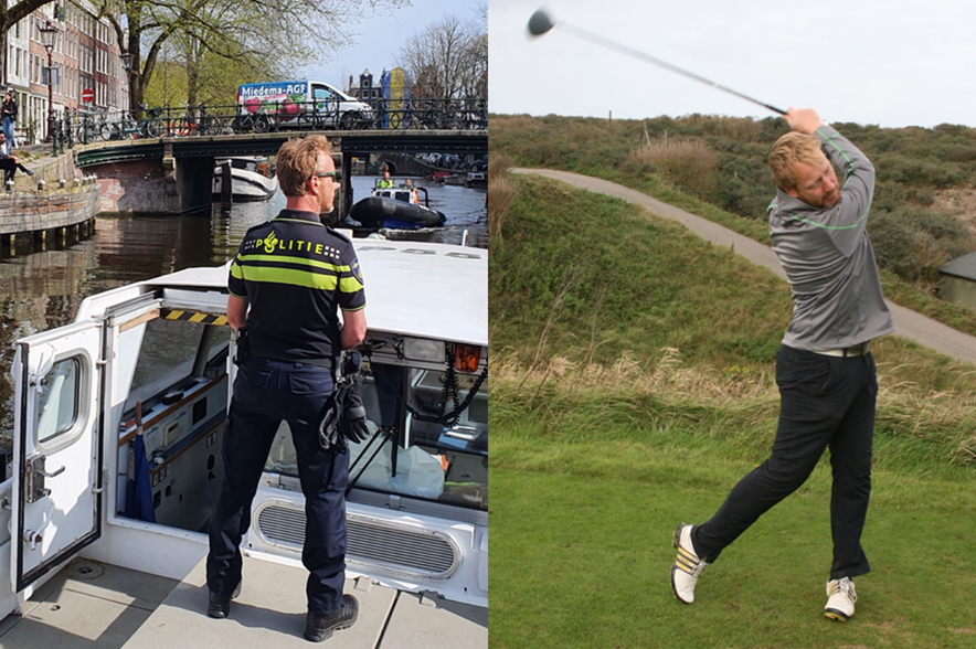 Mark Warmenhoven, golfer en politieagent in Amsterdam