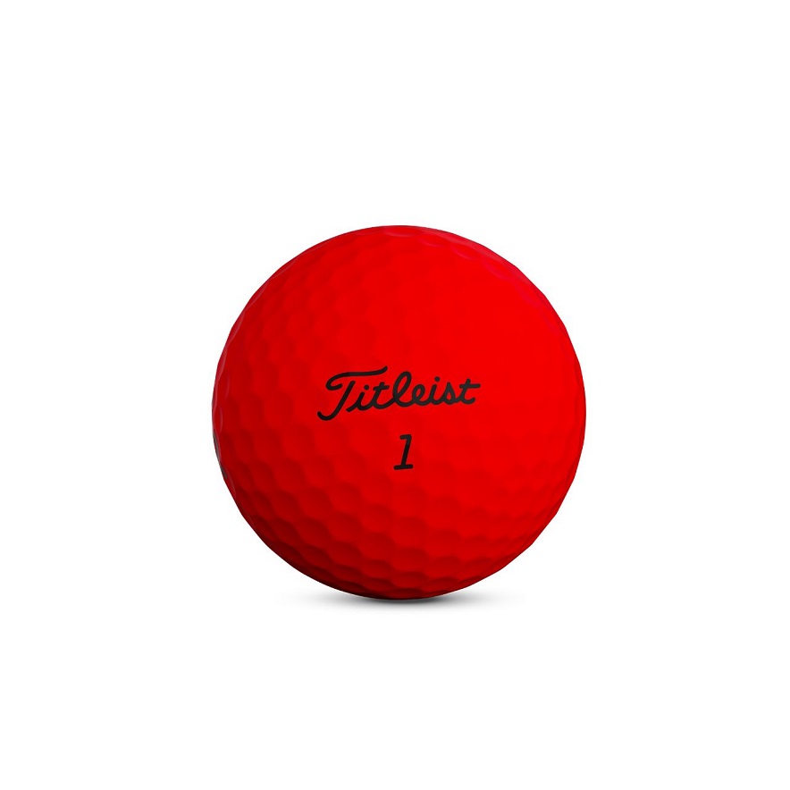 De Titleist TruFeel is ook in mat rood verkrijgbaar.