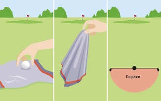 Golfregels: bal op handdoek