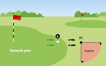 Golfregels: bal op de verkeerde green
