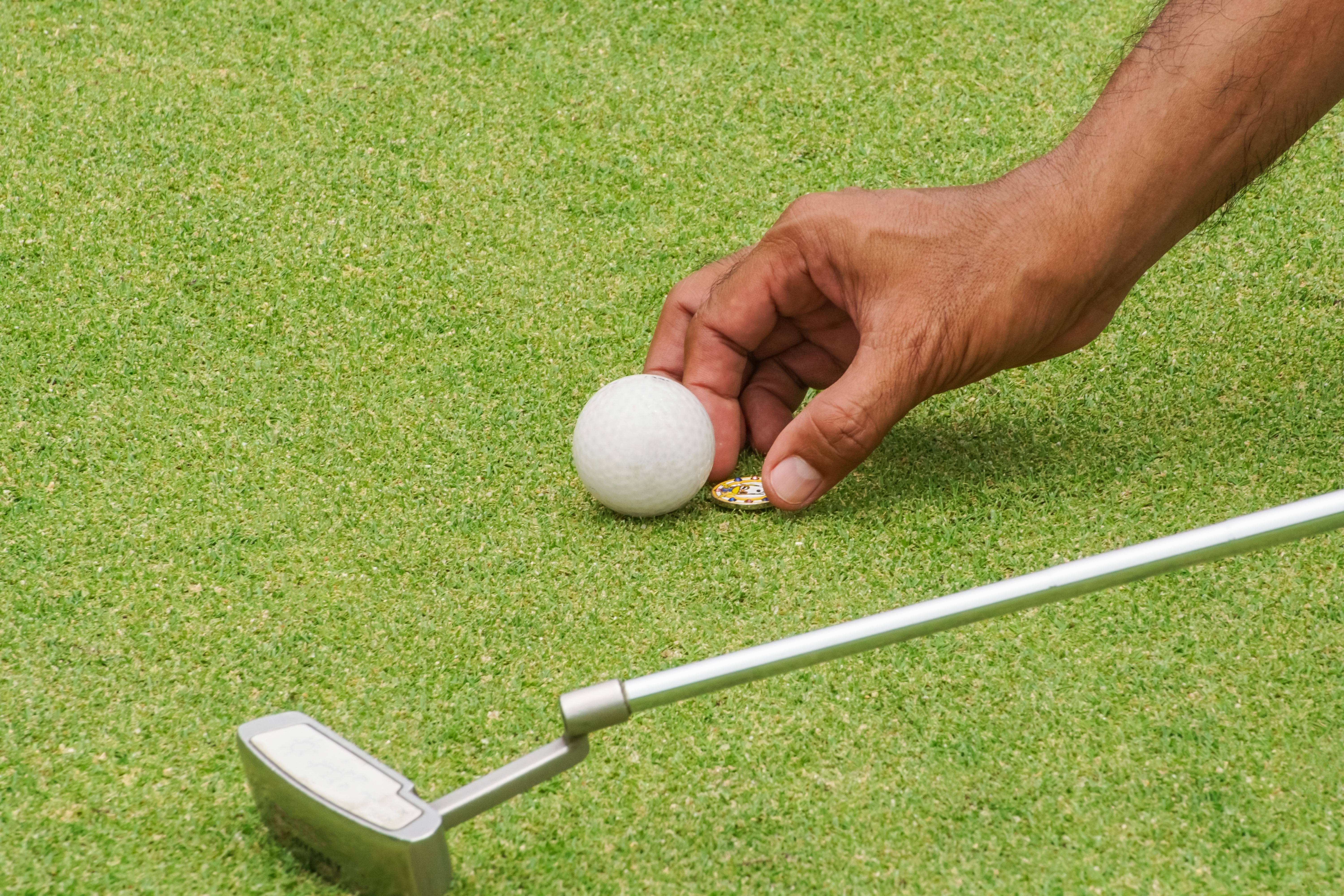 Golf: Marker op de green