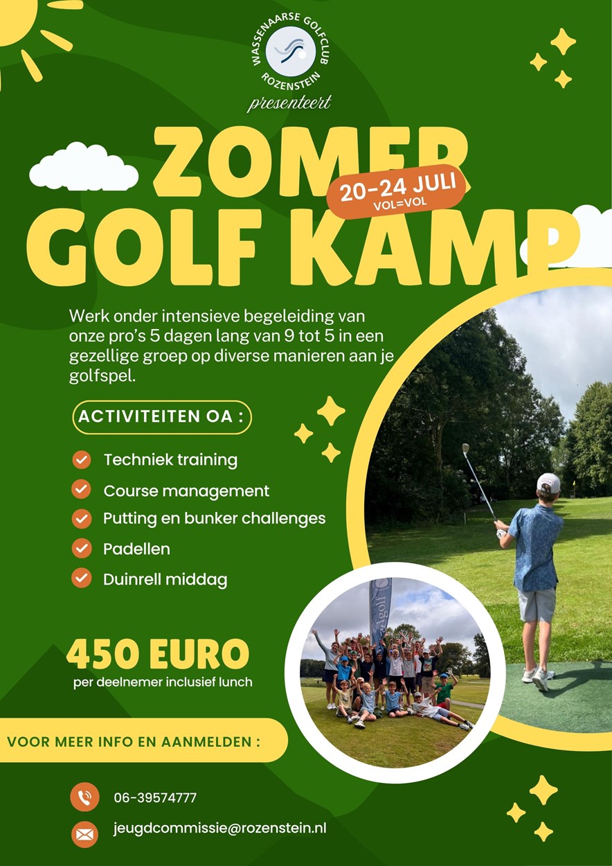 Zomerkamp 2026 Wassenaarse Golfclub Rozenstein