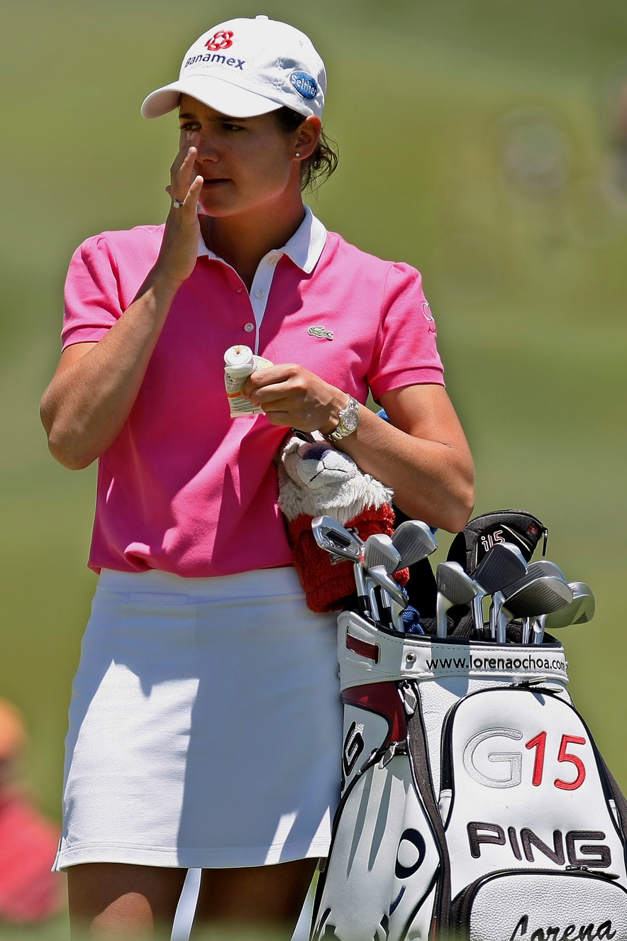 Lorena Ochoa geëmotioneerd tijdens haar laatste toernooi als professional in 2010