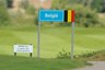 De grens tussen België en Nederland op Maastricht Golf International