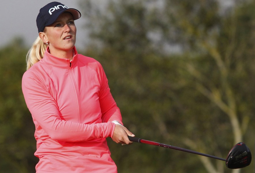 De Nederlandse golfster Romy Meekers tijdens het nationaal kampioenschap strokeplay op Houtrak