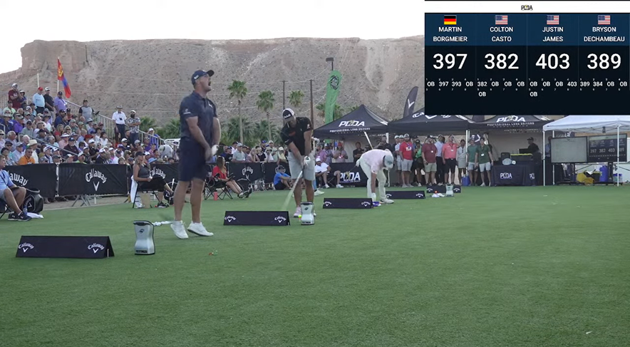 bryson dechambeau in actie tijdens het wk ver slaan