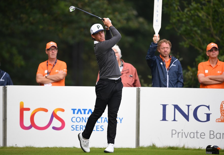 De Zweedse topgolfer Kristoffer Broberg tijdens het Dutch Open van 2021