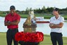 De topgolfers Viktor Hovland en Tiger Woods bij de Hero World Challenge in 2022