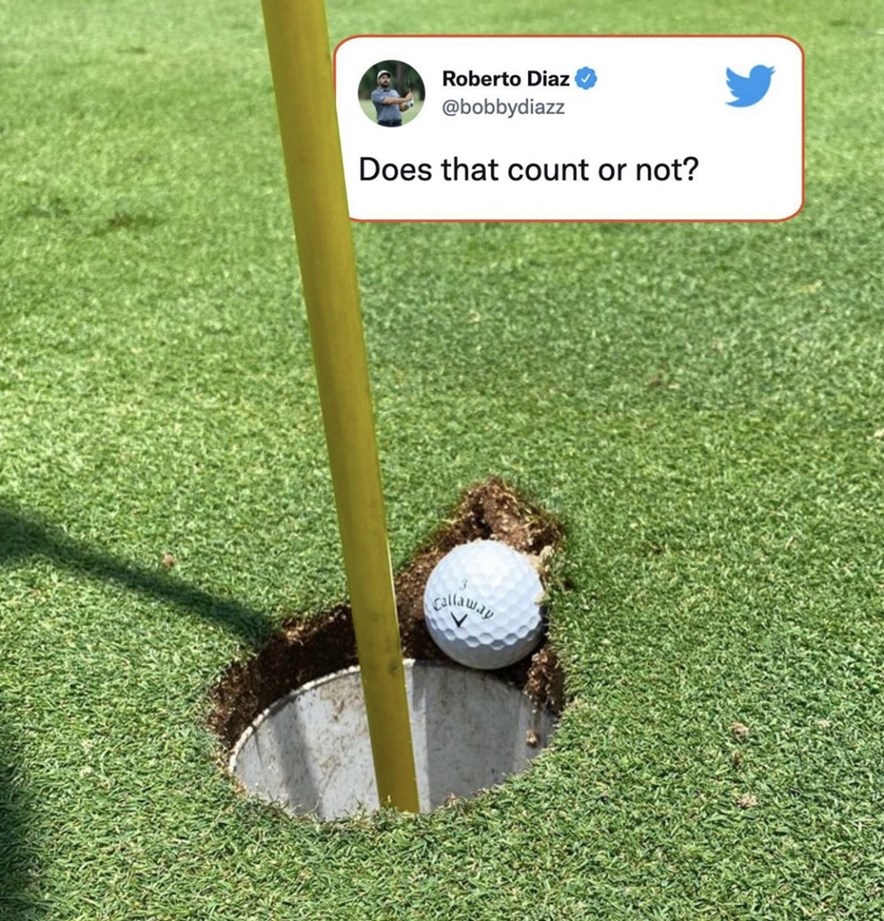 Hole in one gras kapot