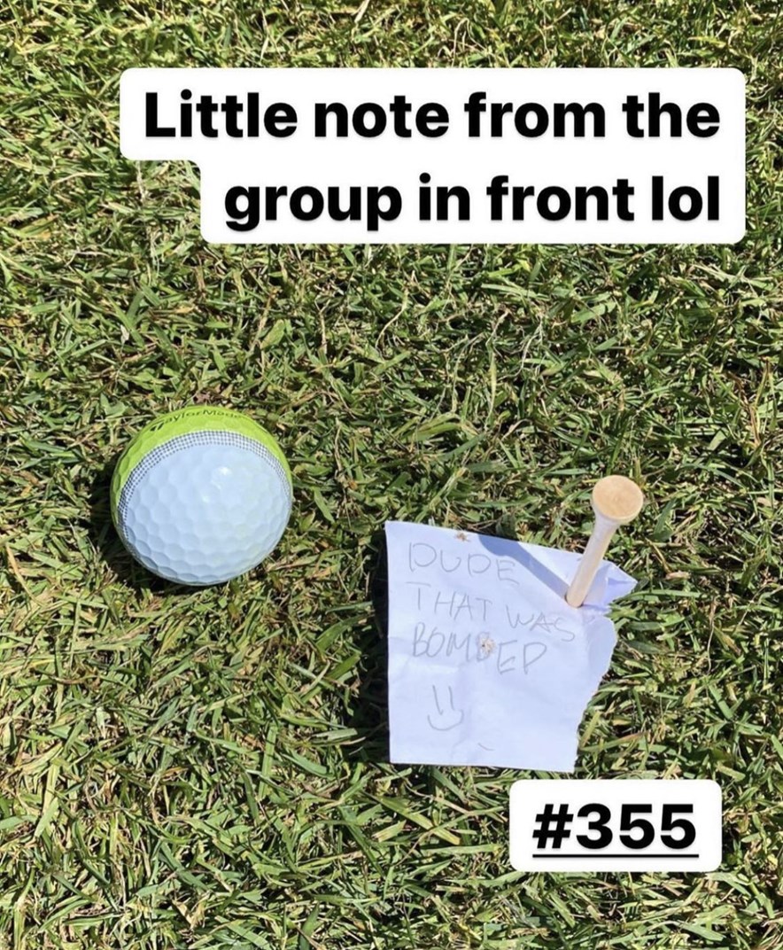 Briefje op de fairway