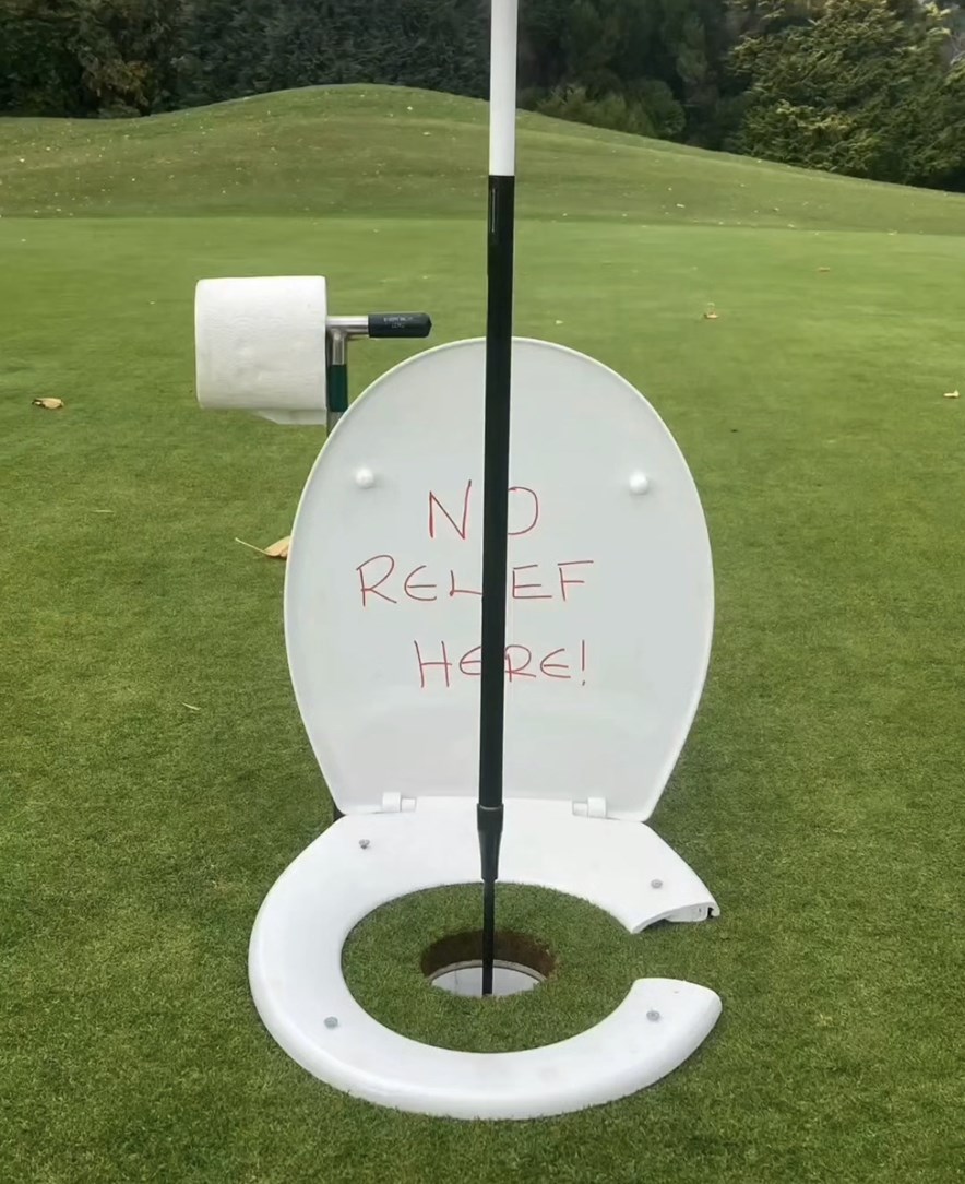 je kunt de pot op golfbaan relief