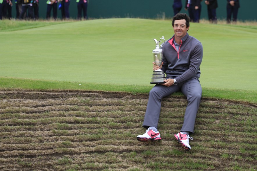 De Noord-Ierse topgolfer Rory McIlroy wint The Open van 2014 op Royal Liverpool