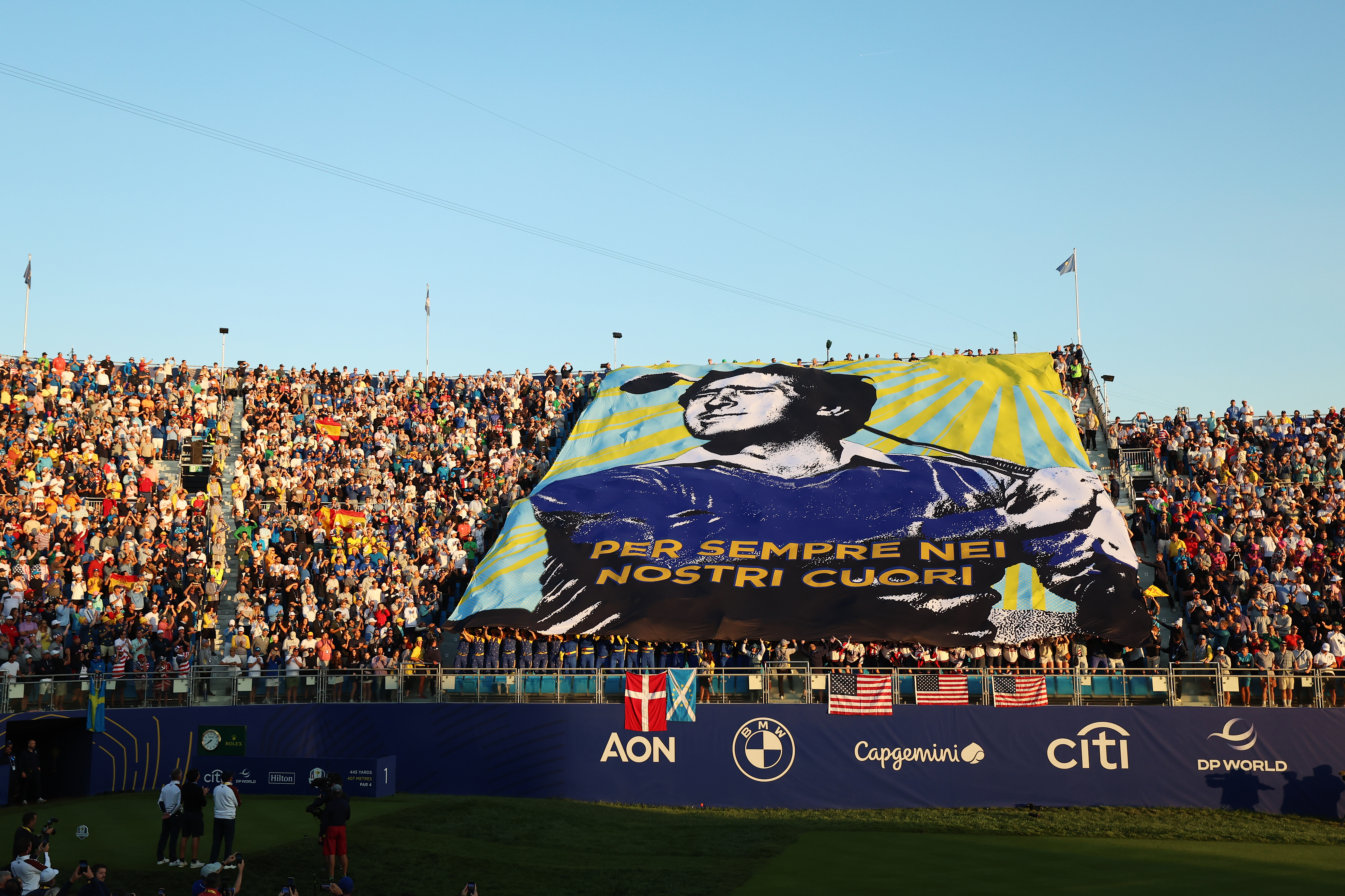 Spandoek Seve Ballesteros tijdens Ryder Cup 2023