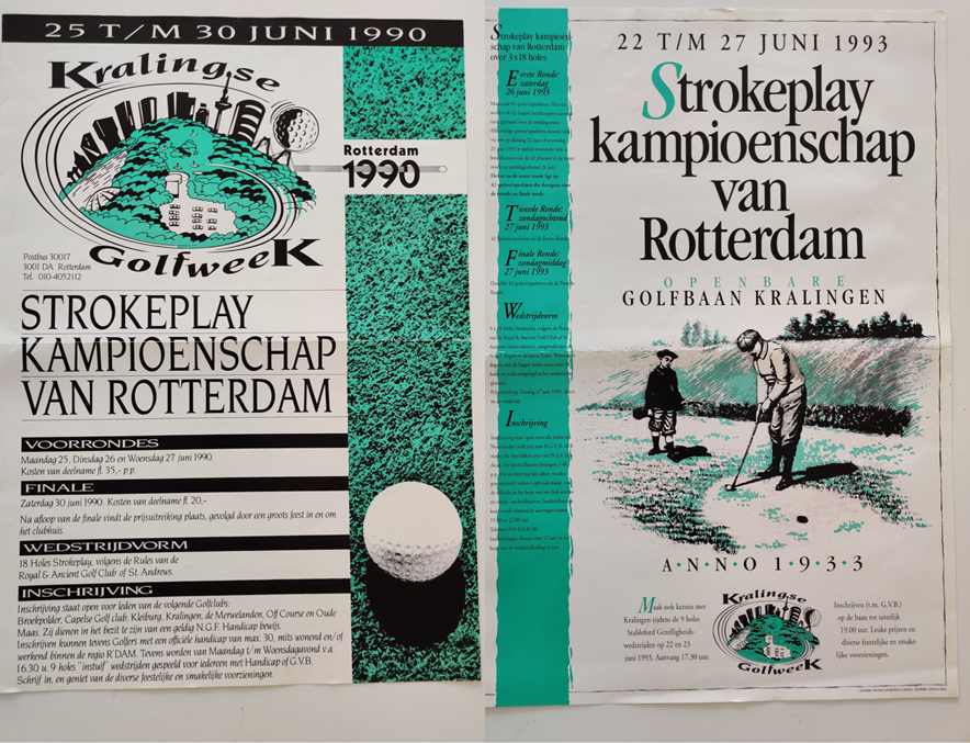 Poster ontworpen door Bob Postmus voor de golfclub Kralingen