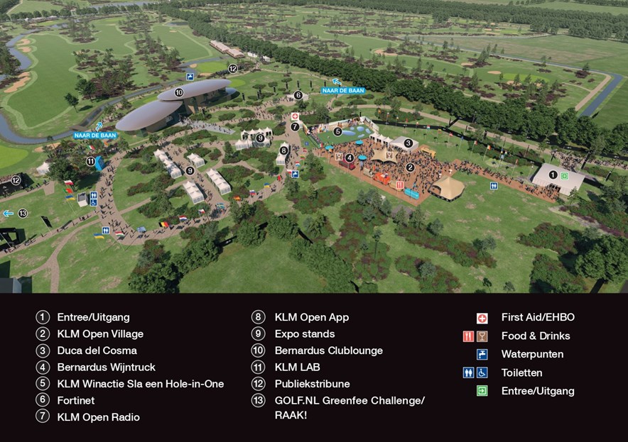Plattegrond KLM Open Village op Bernardus