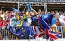 Fans van het Europese team tijdens de Solheim Cup van 2021