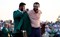 De Amerikaanse topgolfer Scottie Scheffler wint de Masters en krijgt het groene jasje van Jon Rahm  op Augusta in 2024