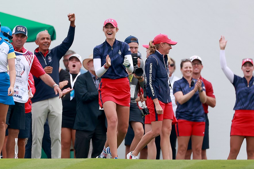 Barack Obama en Nelly Korda op de Solheim Cup