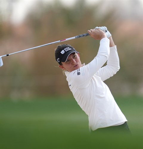 De Nederlandse topgolfster Anne van Dam tijdens de Saudi Ladies International van de Ladies European Tour in 2025