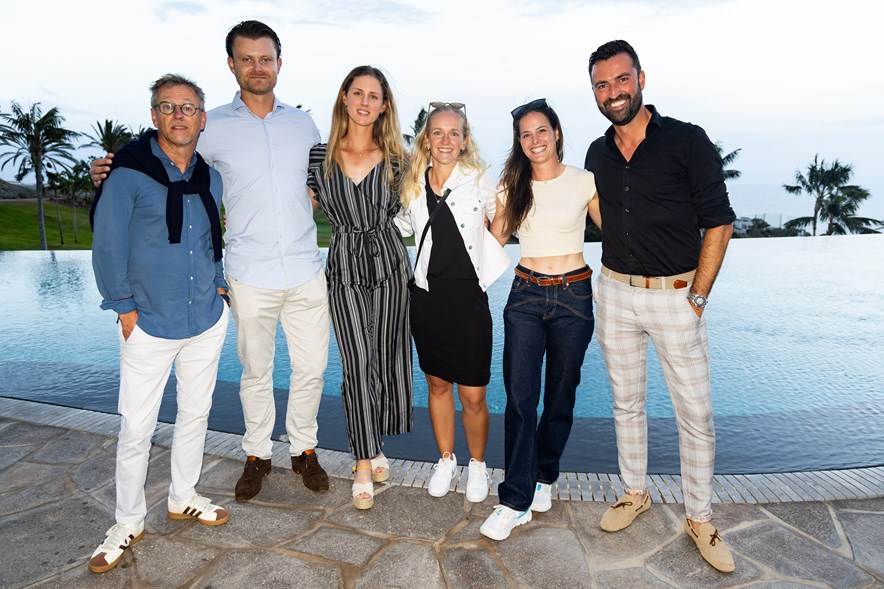 De Nederlandse topgolfsters Mayka Hoogeboom, Romy Meekers en Pasqualle Coffa in Tenerife