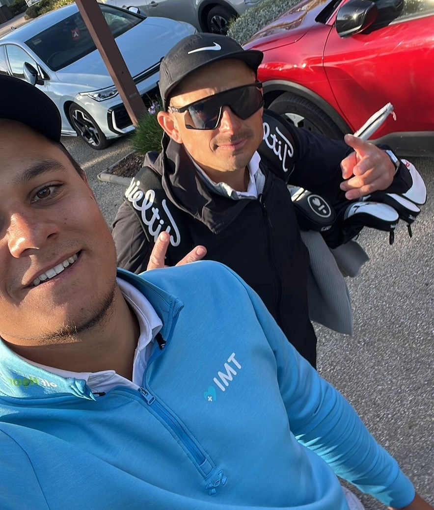 Michael Steyn, caddie Mike Toorop