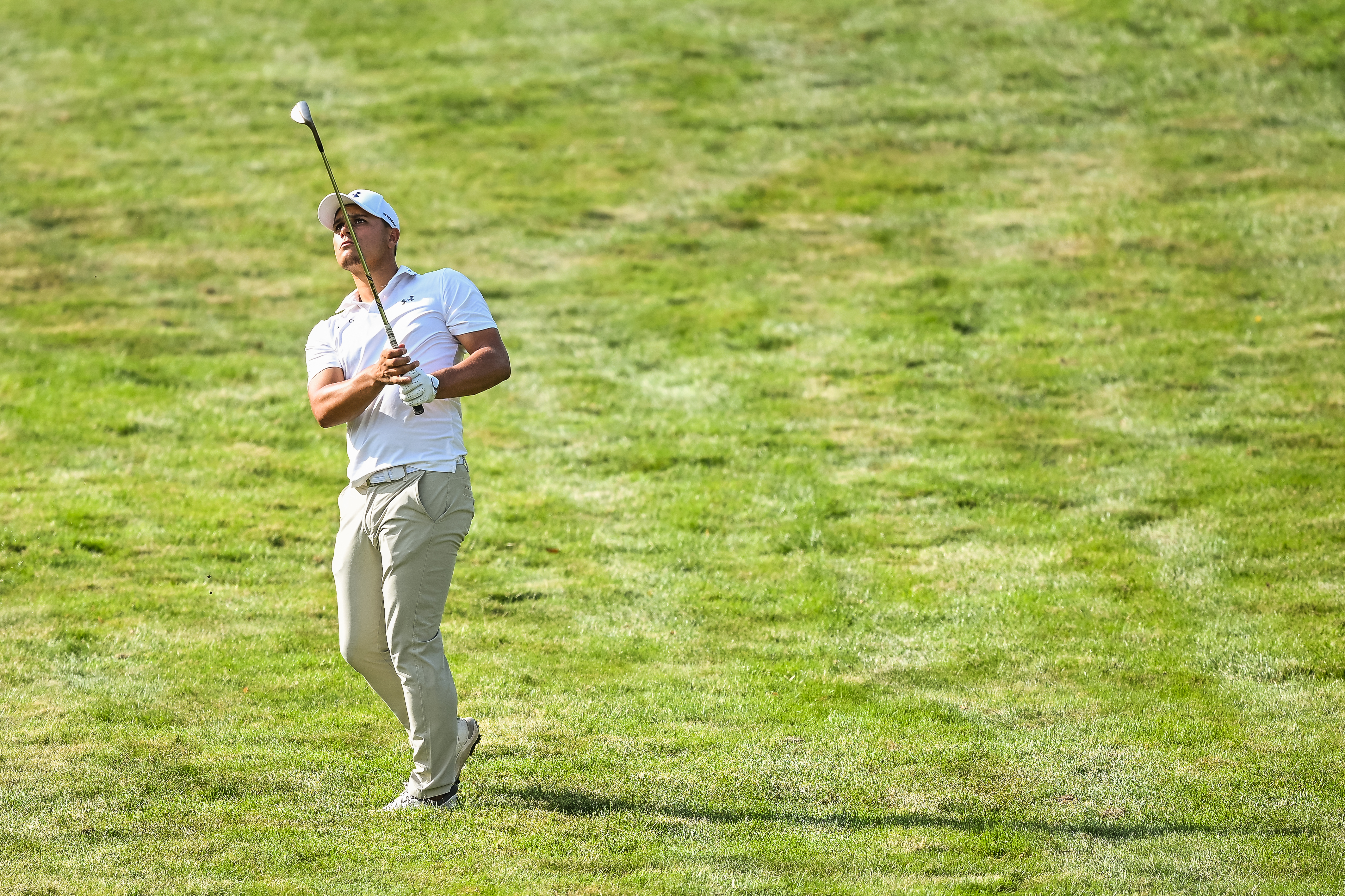 De Nederlandse topgolfer Mike Toorop in actie op archiefbeeld