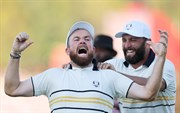 De Ierse topgolfer Shane Lowry maakte de winnende putt in de Ryder Cup 2025