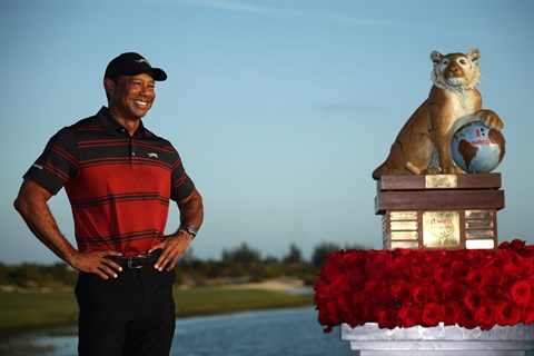 Tiger Woods bij de Hero Challenge 2025