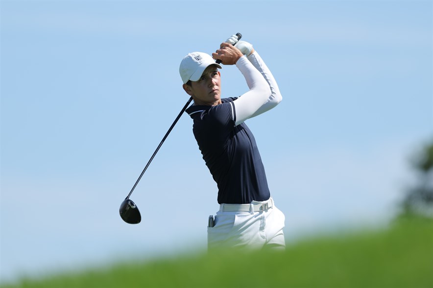 De Nederlandse topgolfster Dewi Weber tijdens het KPMG Women's PGA Championship op Hazeltine in 2016