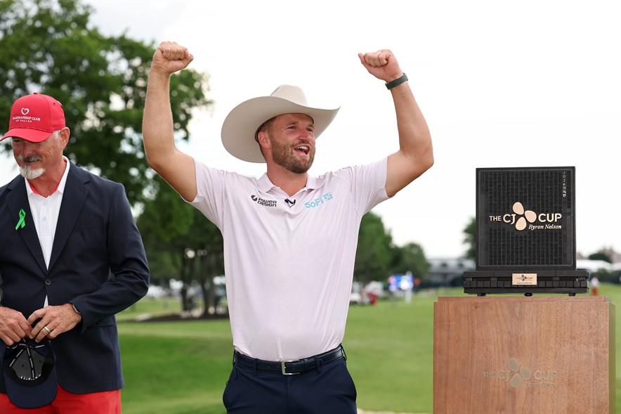 De Amerikaanse topgolfer Wyndham Clark wint de CJ Cup Byron Nelson op TPC Craig Ranch in 2026