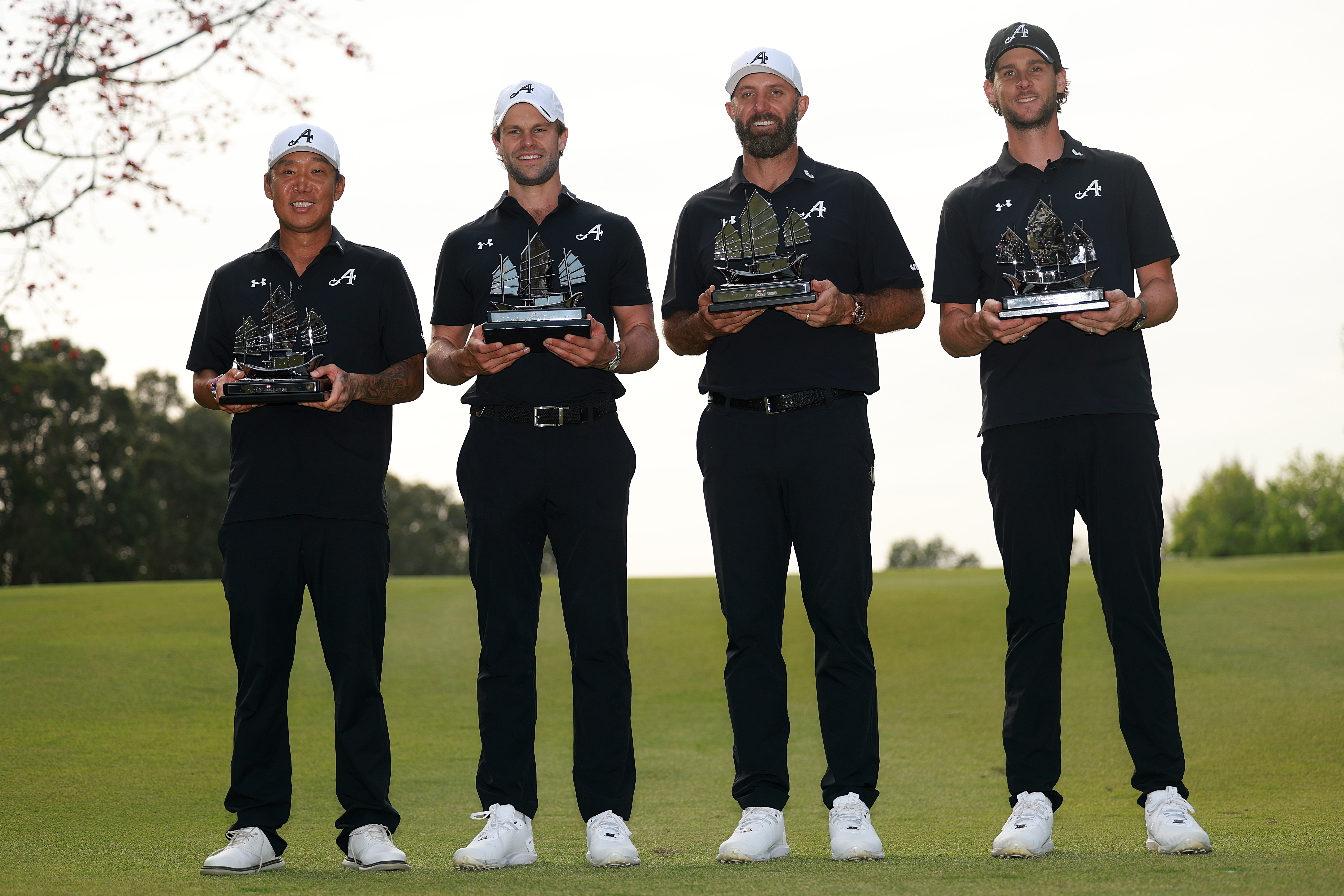 Anthony Kim, Thomas Detry, Dustin Johnson, Thomas Pieters