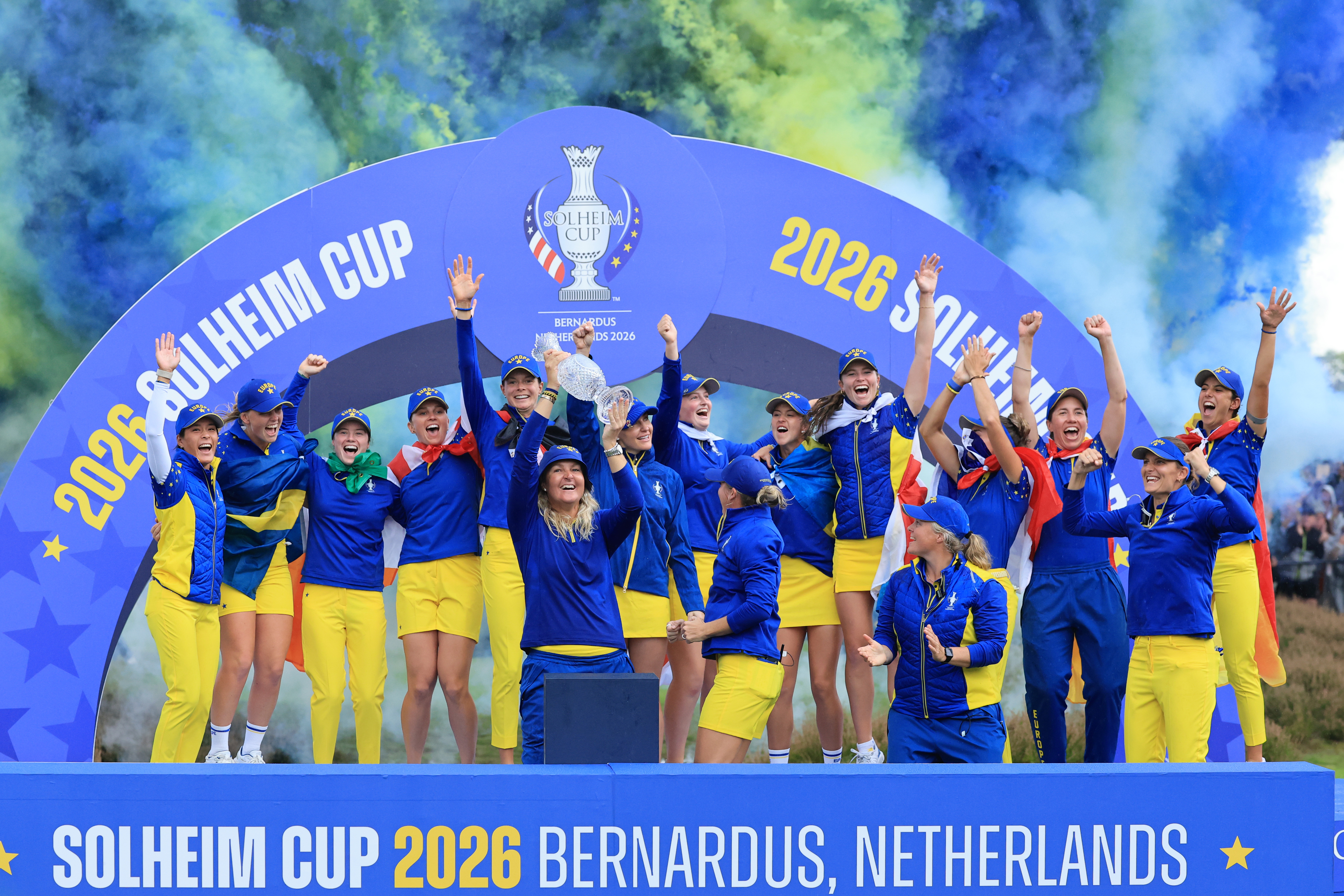 Team Europe viert het winnen van de Solheim Cup op Bernardus Golf in 2026