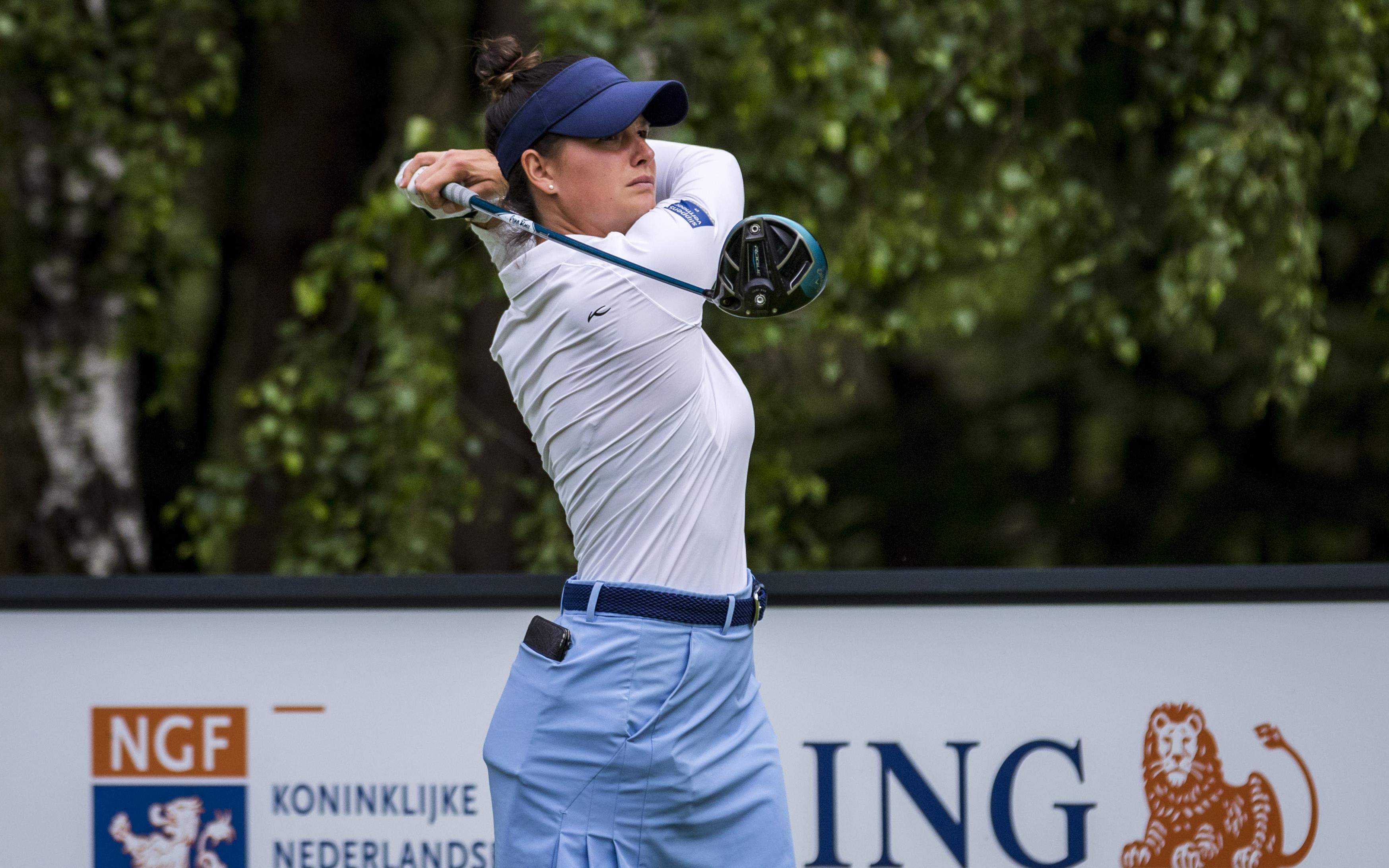 De Nederlandse topgolfster Pasqualle Coffa tijdens het Big Green Egg Open van 2021