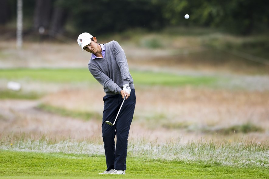 De Nederlandse topgolfster Dewi Weber tijdens het Big Green Egg Open