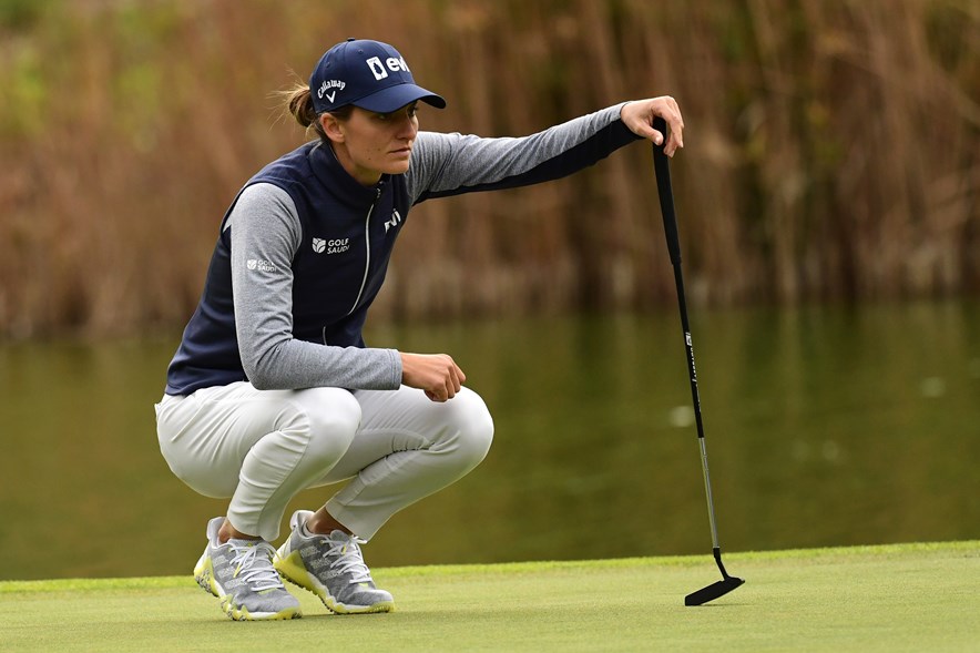 De Nederlandse topgolfster Anne van Dam tijdens de Lalla Meryem Cup op de LET in 2023