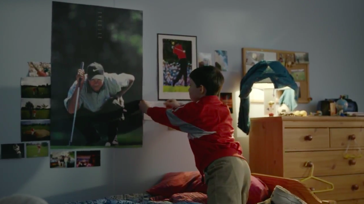 Poster Tiger Woods op slaapkamer