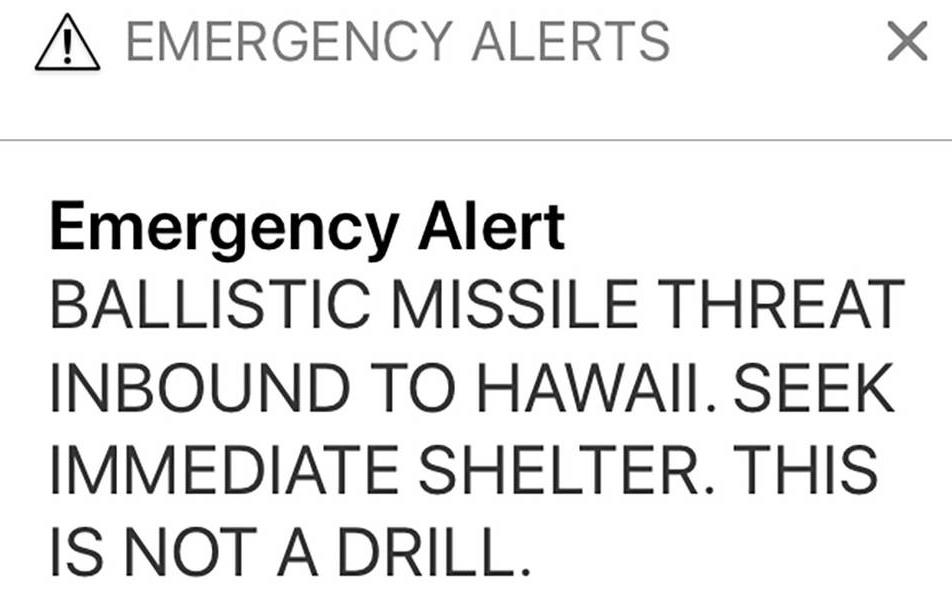 Vals alarm op Hawaii