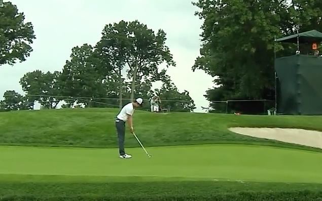 Seung-Yul Noh slaat van de verkeerde green