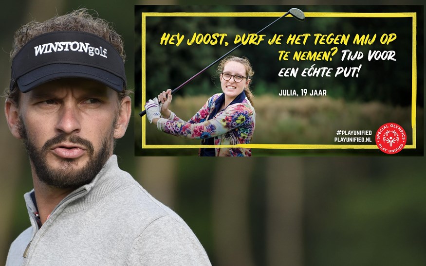 Golfer Joost Luiten wordt uitgedaagd door Julia