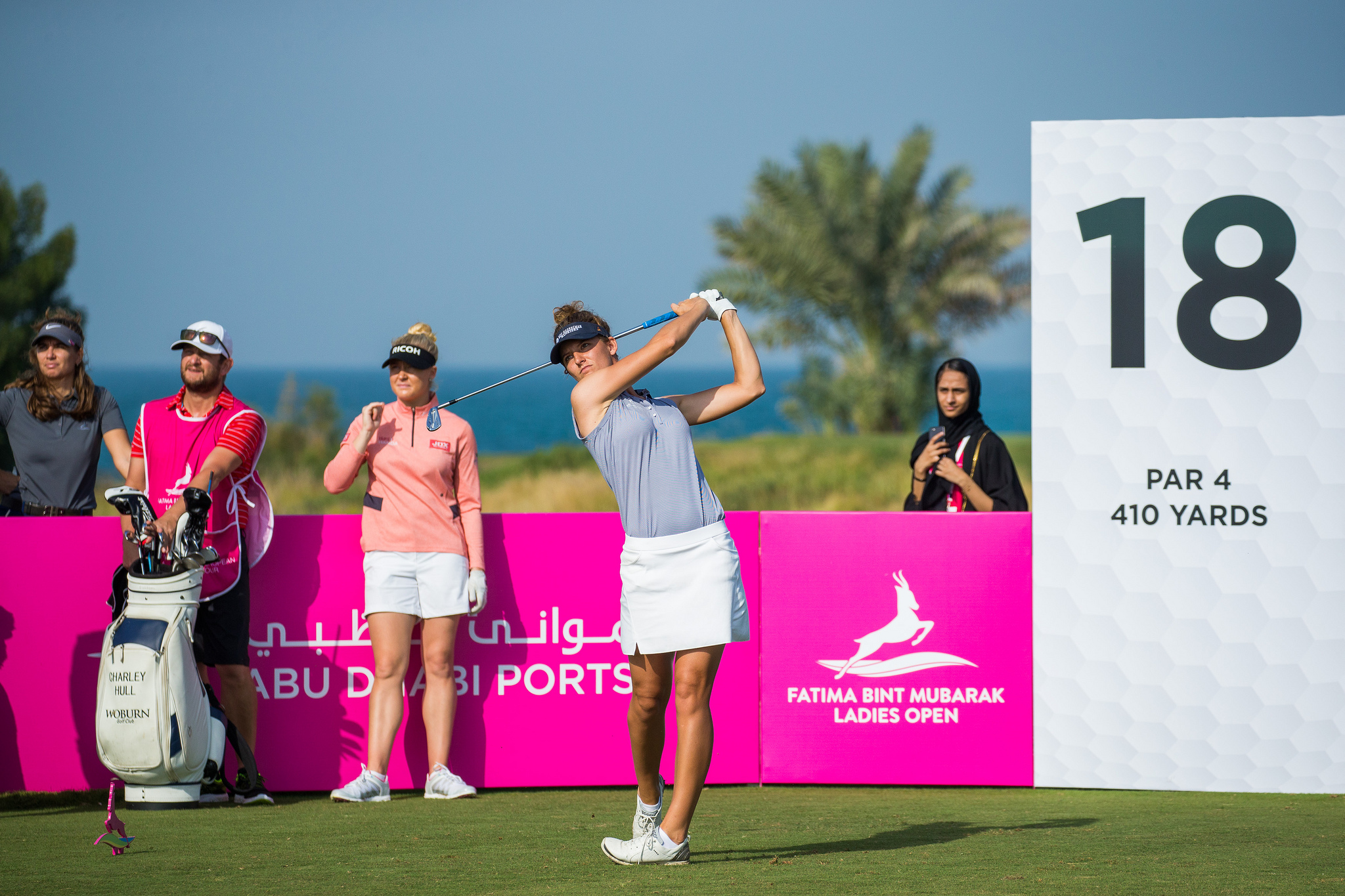 Anne van Dam in het Fatima Bint Mubarak Ladies Open in Abu Dhabi