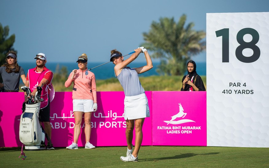 Anne van Dam in het Fatima Bint Mubarak Ladies Open in Abu Dhabi