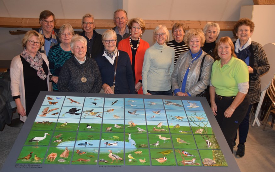 Schilderij van fauna op golfbaan Holthuizen gemaakt door golfers