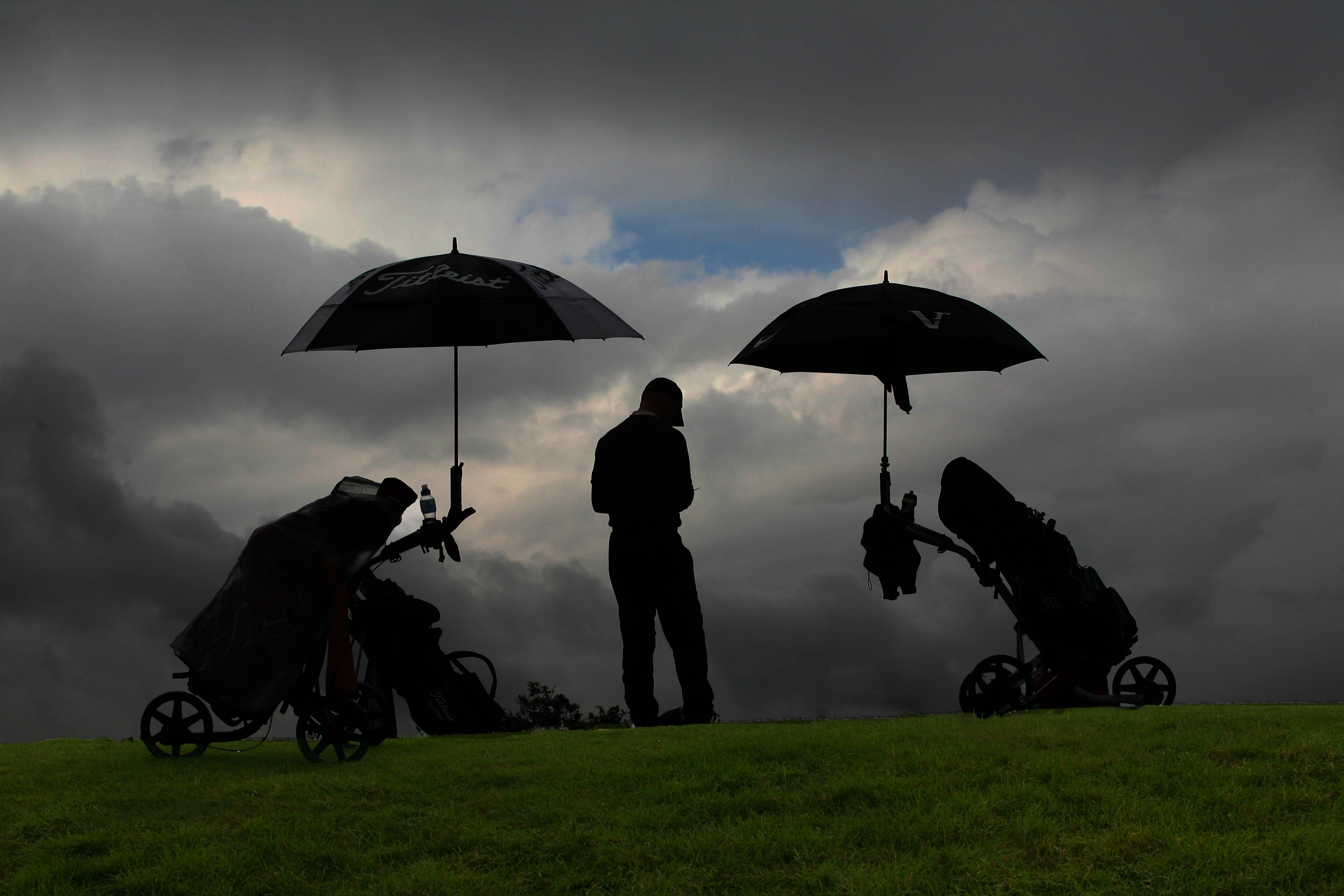 Golfen in de herfst/regen