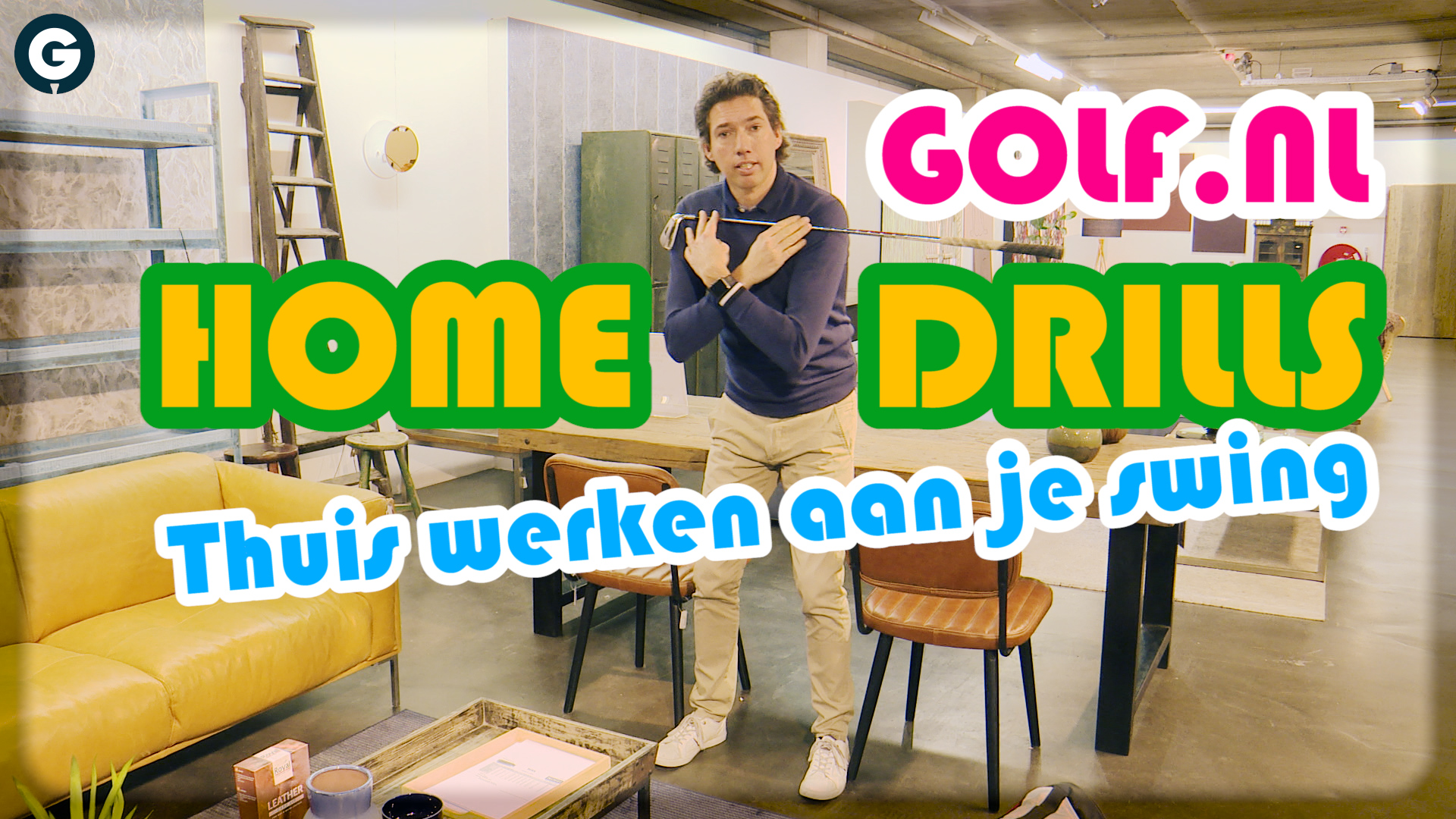 golf drills in de huiskamer
