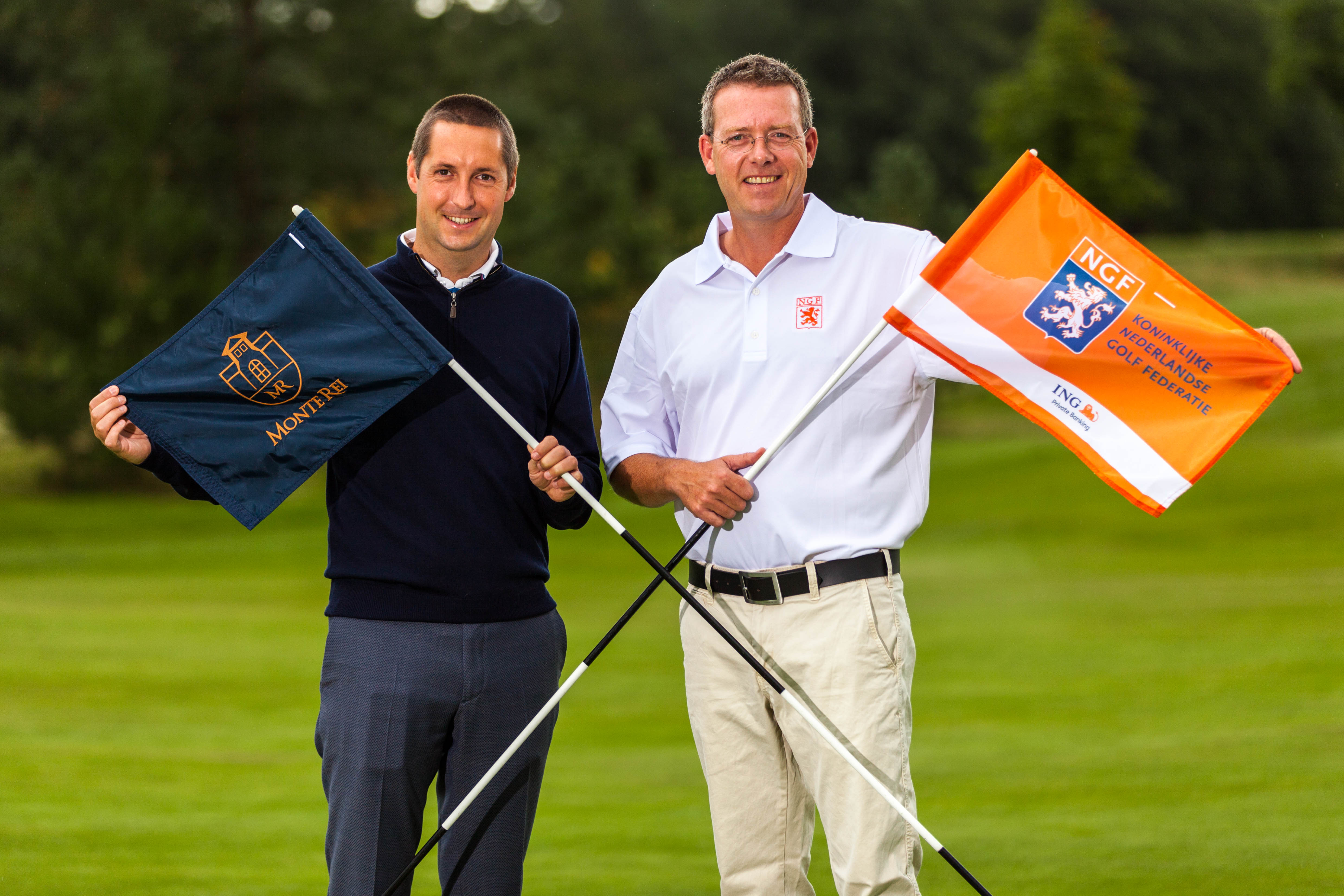 Davind Shepherd (links) directeur Monte Rei en Jeroen Stevens directeur NGF