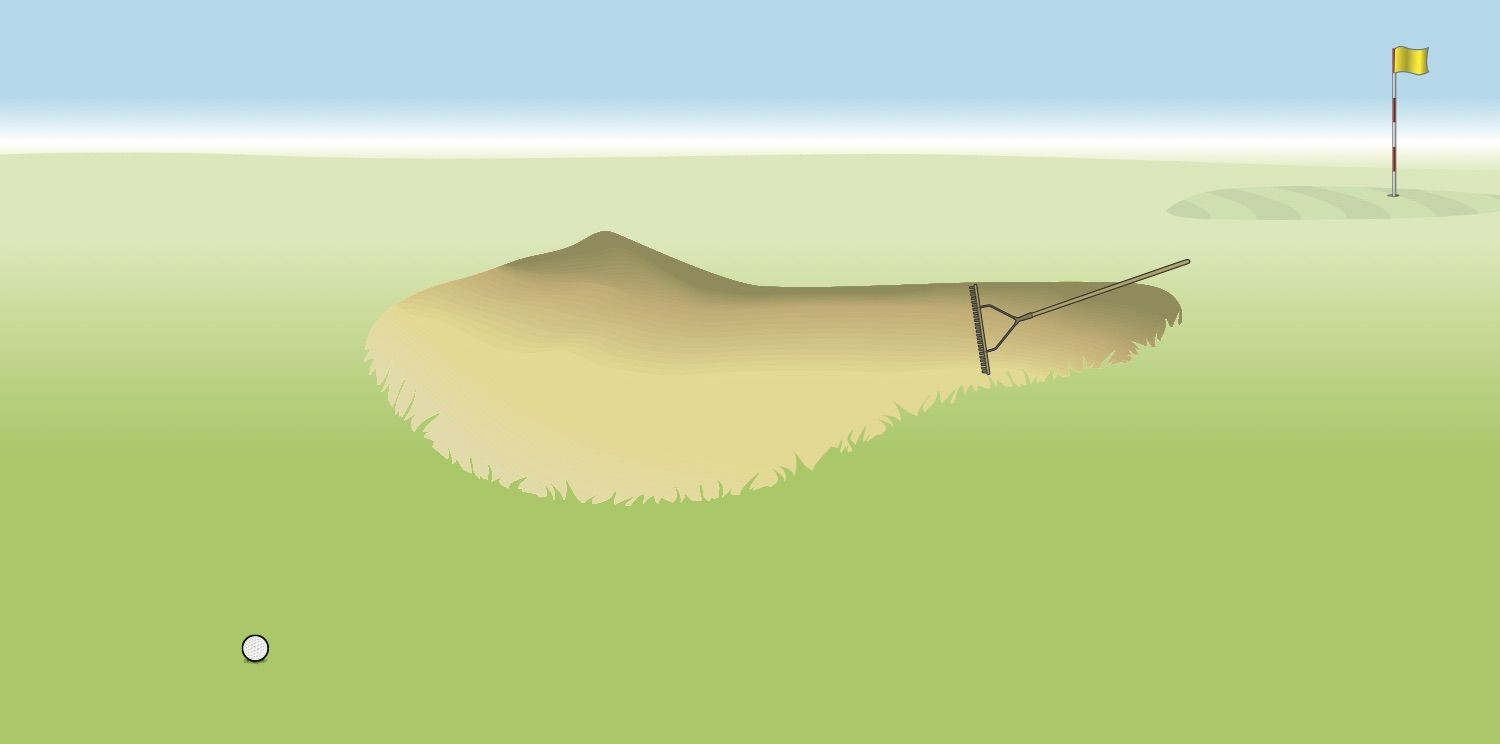 bunker en hark en de golfregels